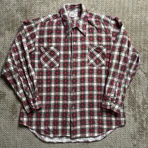 Phoenix Vintage Men's 100% Cotton Red Plaid Check Classic Flannel Size XL